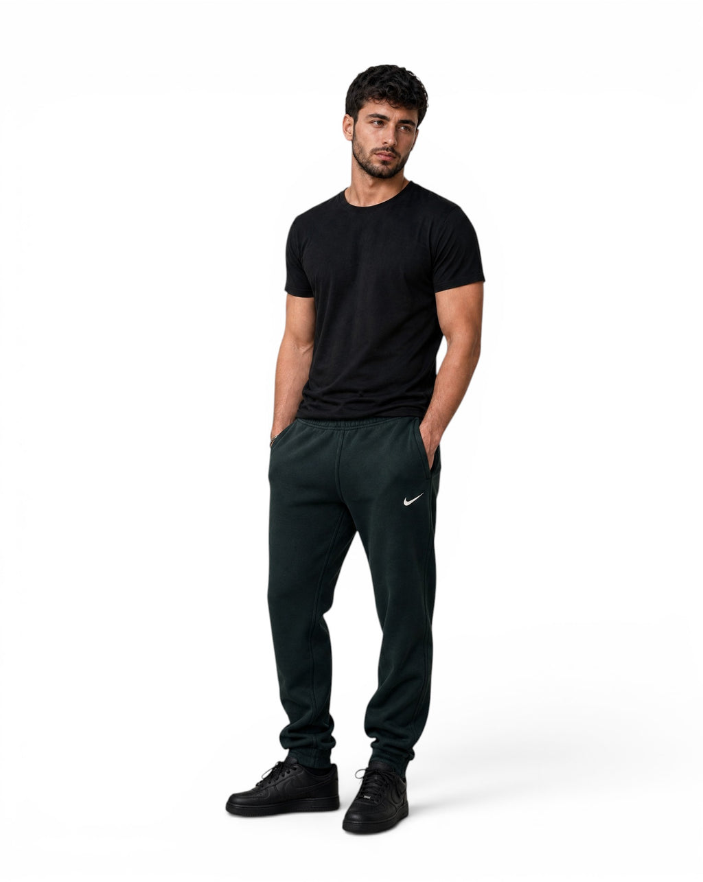 Zwarte Nike joggingbroek Solo Swoosh met geborduurd logo