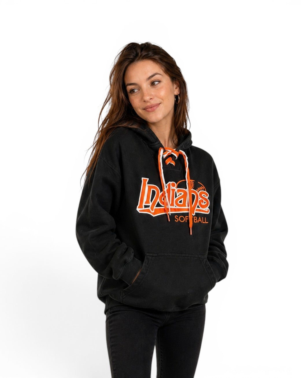 Vintage MLB baseball hoodie Amerikaans zwart geborduurd logo