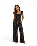 Gevoerde bloemen-jumpsuit in boho-stijl, gemaakt van 100% viscose met een gesmockt bovenlijfje.