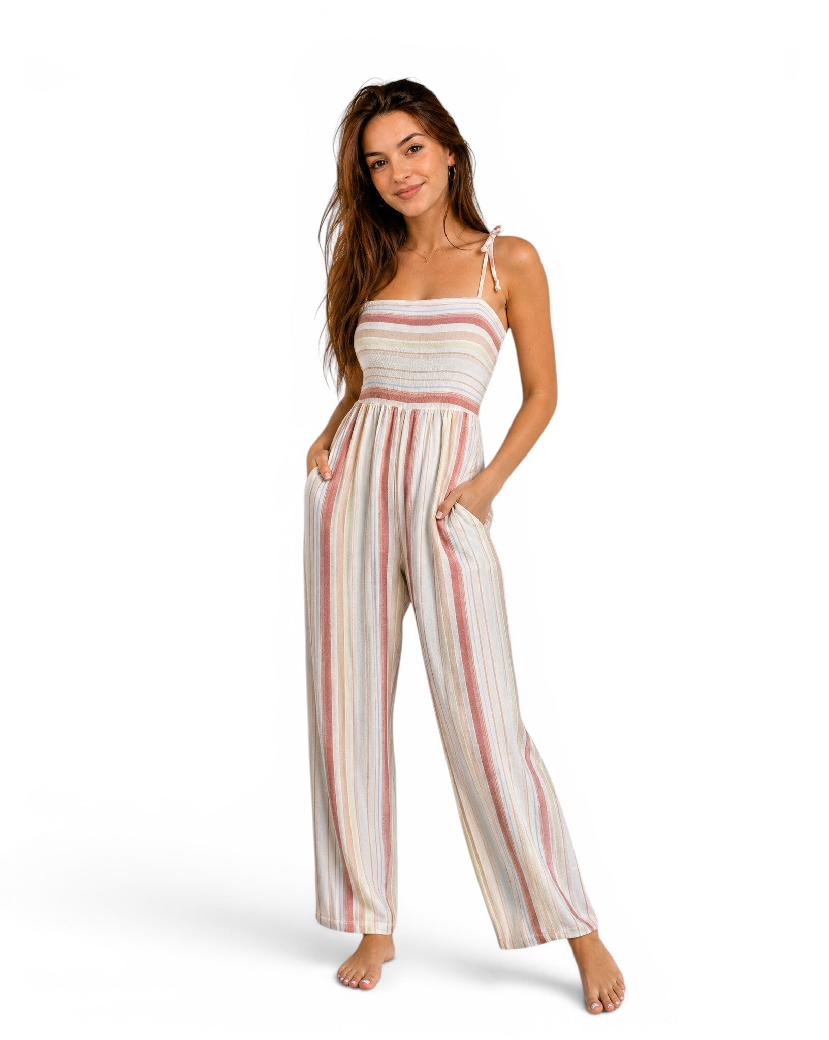 Combinaison bustier blanc à rayures multicolores hint of mint