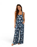 Combinaison pantalon fleurie LOFT Bleu marine 100% Rayonne