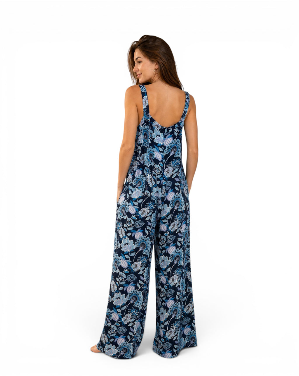 Combinaison pantalon fleurie LOFT Bleu marine 100% Rayonne