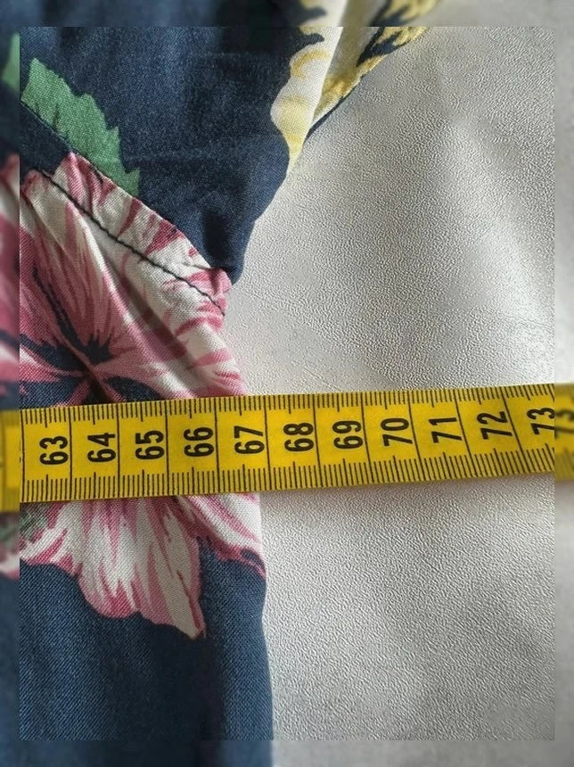 Hawaïhemd Joe Fresh XL 100% Soepel Rayon Hibiscusbloemen Marineblauw
