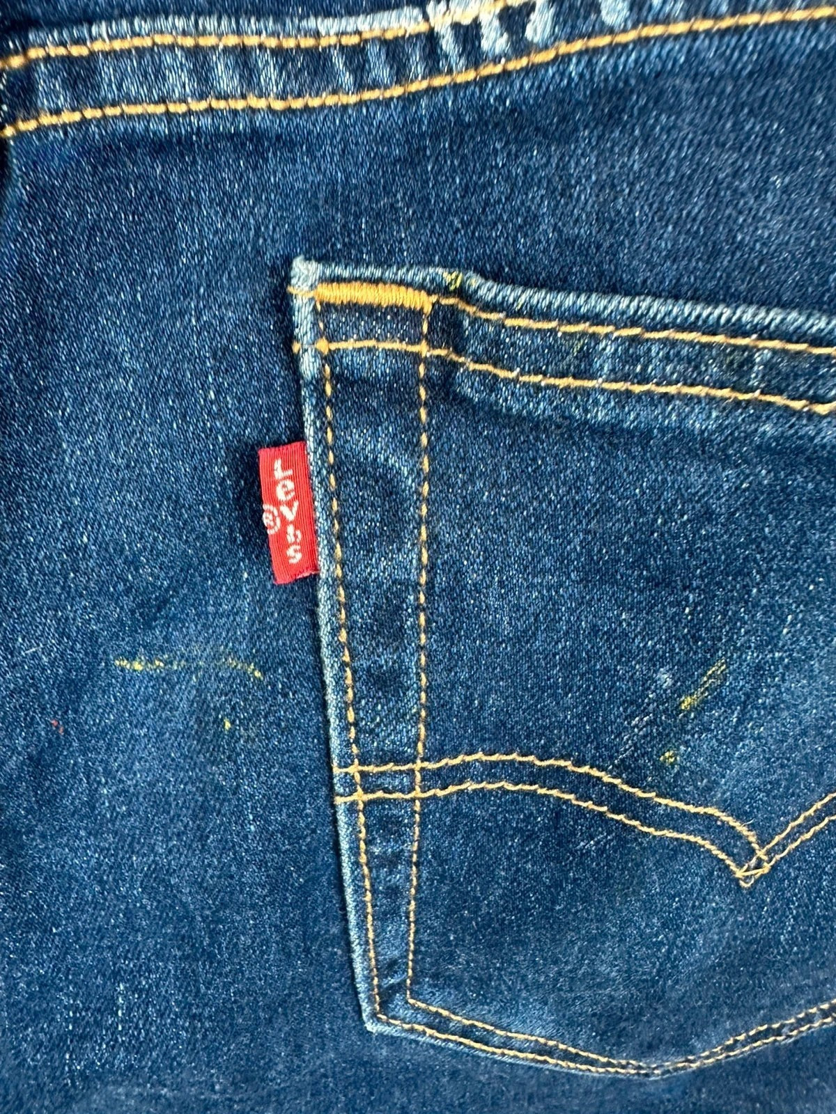 Jean Levi's 502 Taper Bleu Brut Taches de Peinture / Paint Splatter