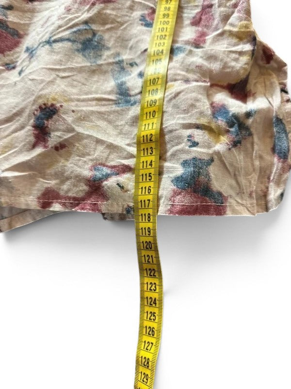 100% Linnen jurk made in Italy - Vintage abstract bloemenmotief