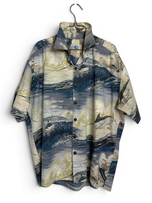 Vintage Kahala Don Ray Hawaiishirt Katoen Zwaardvis/Marlin
