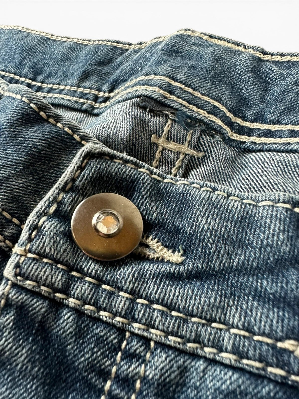 Jean Brodé Strass Cyber Y2K McBling Grunge coupe droite