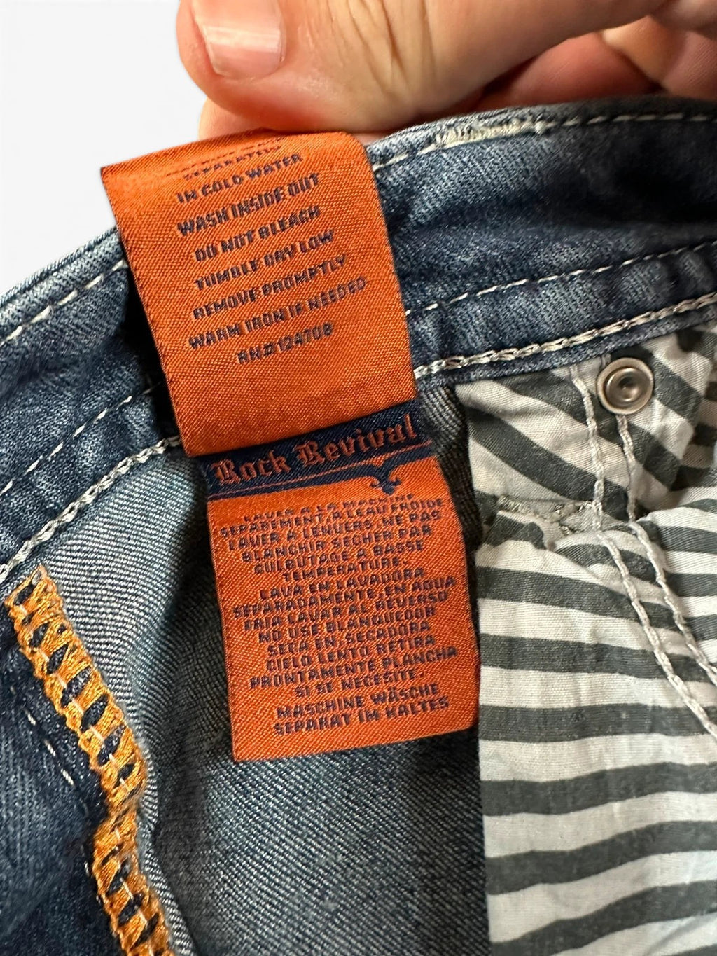 Rock Revival "Betty" Bootcut Jeans Dames Blauw Gewassen Strass