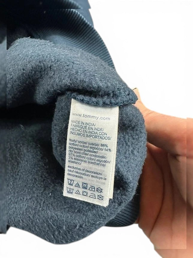 Tommy Jeans Marineblauwe Hoodie Boxy Fit Centraal Logo
