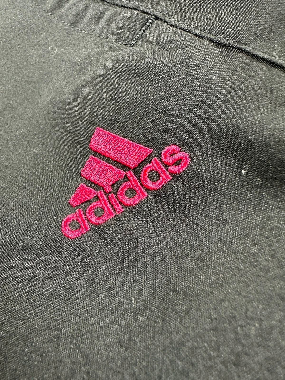 Vintage Adidas Baggy Broek - Zwart & Fuchsia Roze - Y2K / Gorpcore Stijl