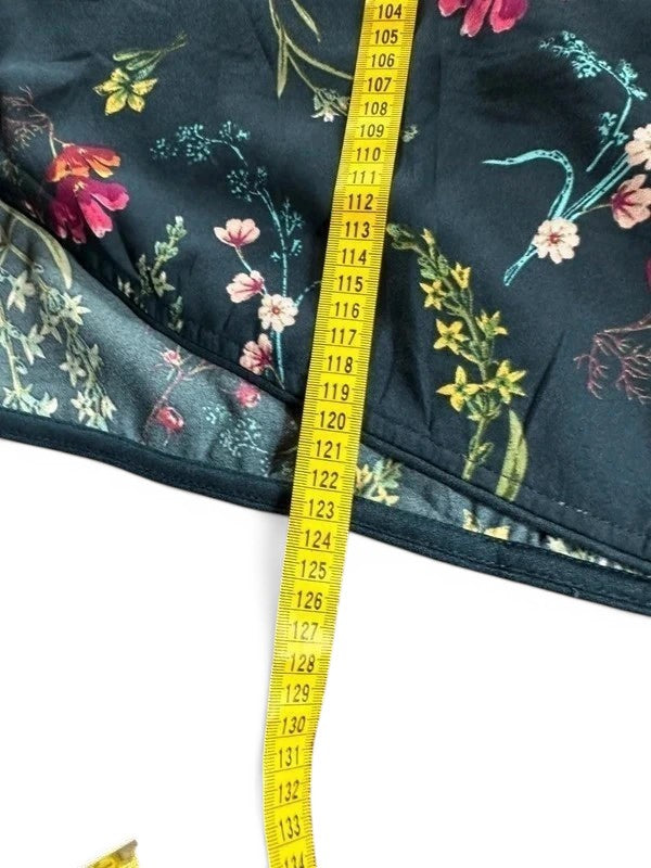 Lange gebloemde overslagjurk blauw Time and Tru – Lange mouwen