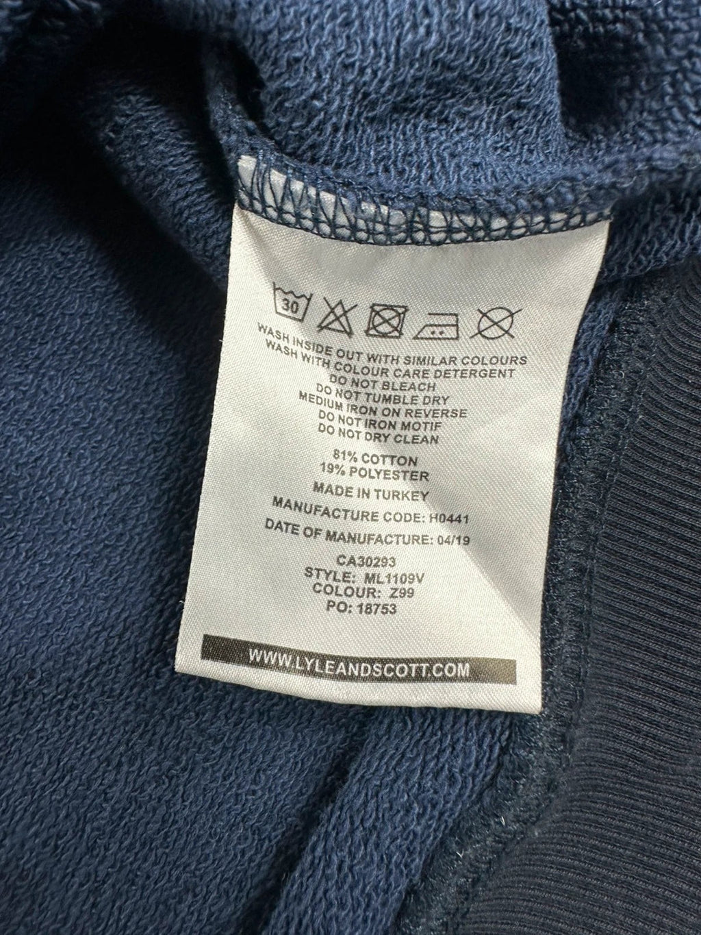 Lyle & Scott half-zip trui, marineblauw met geborduurd logo