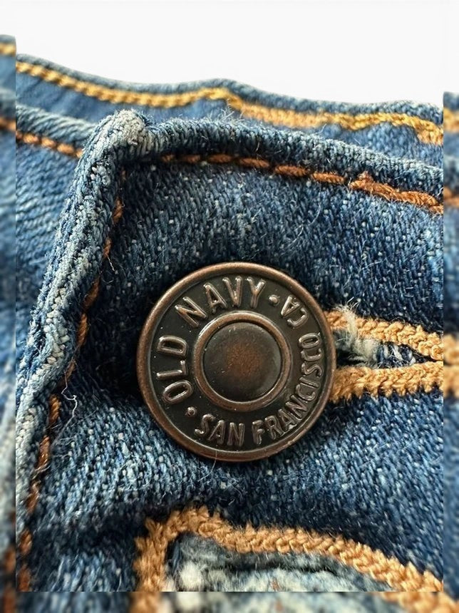 Old Navy Blauwe Spijkerrok Rechte Pasvorm Kort Stretch Denim