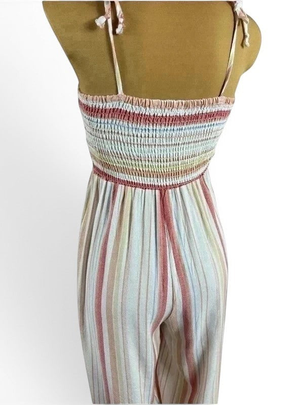 Combinaison bustier blanc à rayures multicolores hint of mint