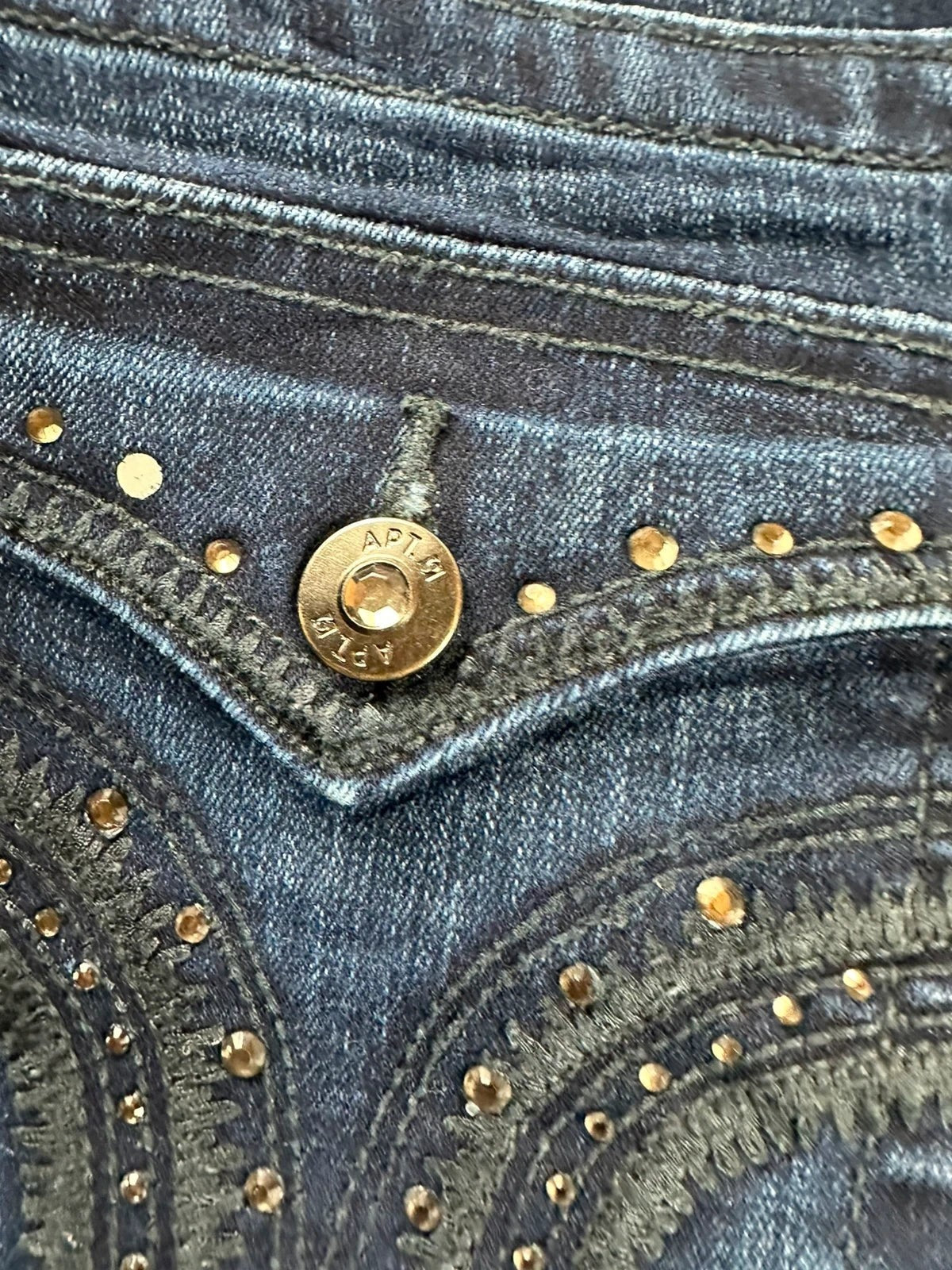 Apt. 9 Bootcut Jeans Marineblauw Strass & Borduurwerk Y2K Fairy Grunge Stijl