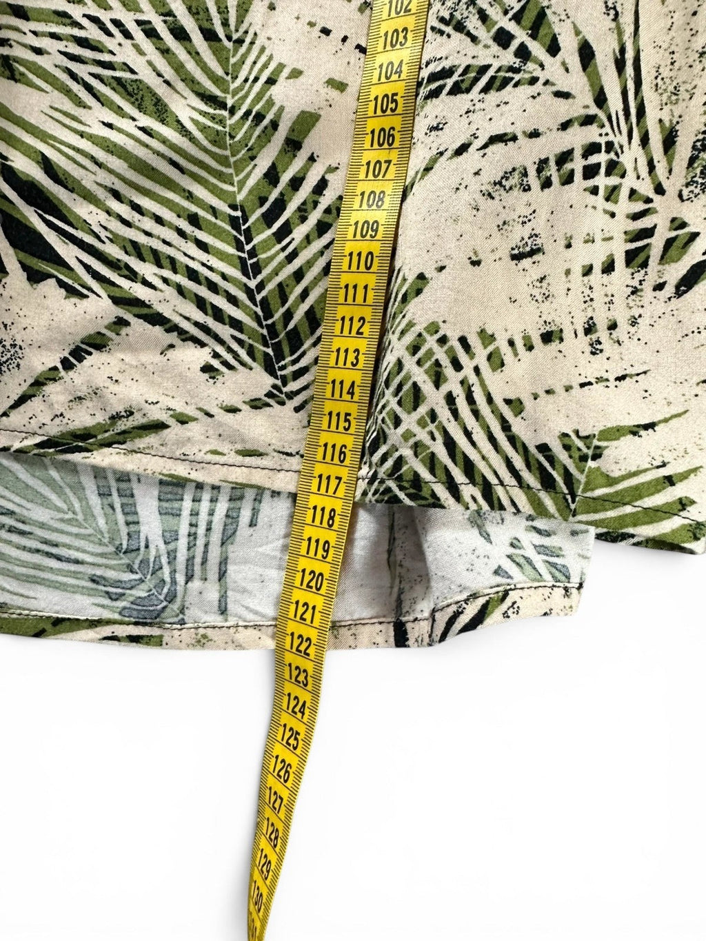 Robe Longue Fleurie Tropicale Imprimé Palmier Vert & Crème Buste Smoké 100% Rayonne