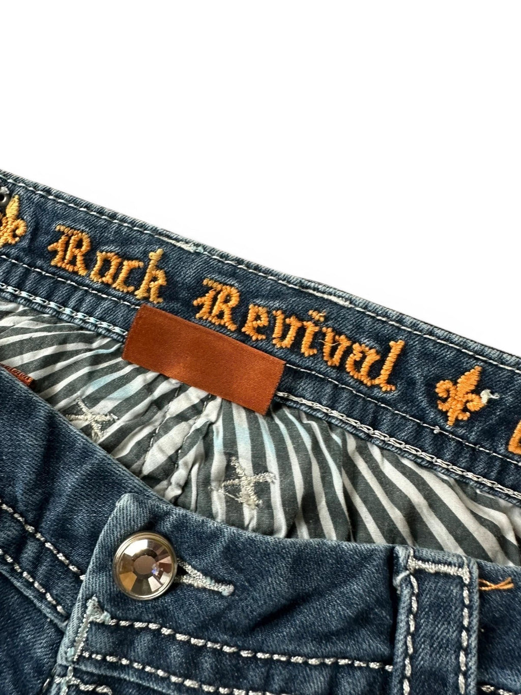 Rock Revival "Betty" Bootcut Jeans Dames Blauw Gewassen Strass