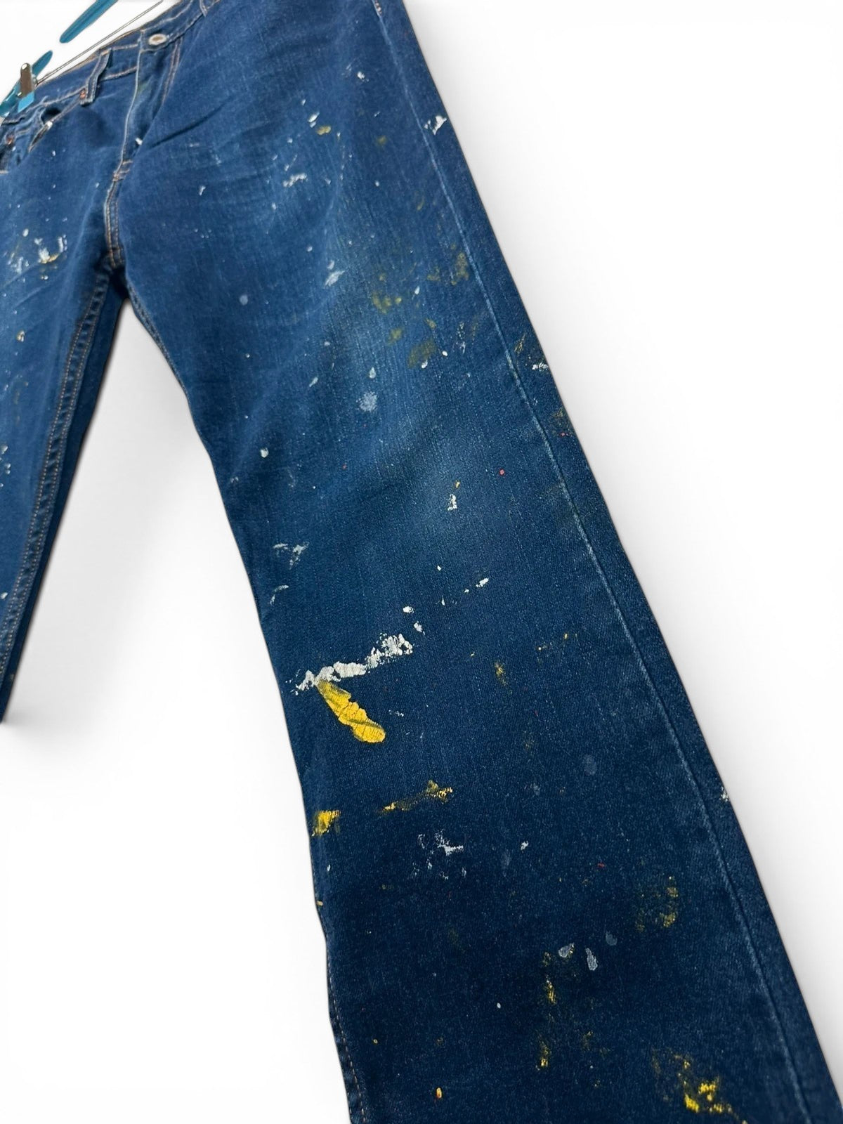 Levi's 502 Taper Jeans Donkerblauw Verfspatten / Paint Splatter