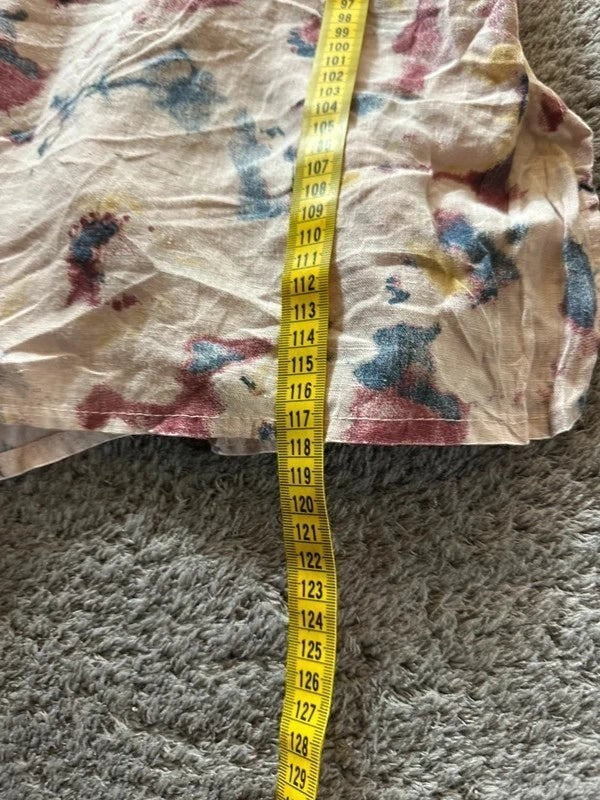 100% Linnen jurk made in Italy - Vintage abstract bloemenmotief