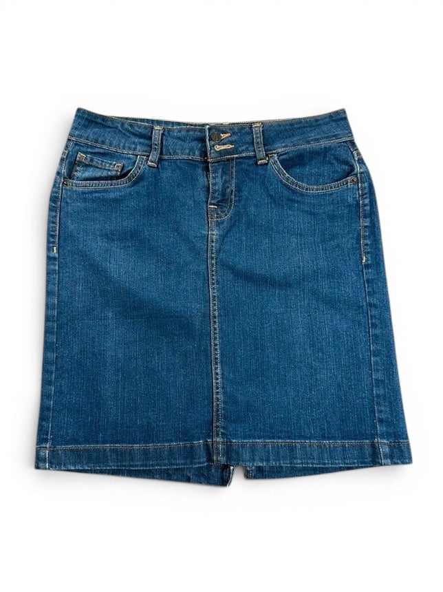Old Navy Blauwe Spijkerrok Rechte Pasvorm Kort Stretch Denim