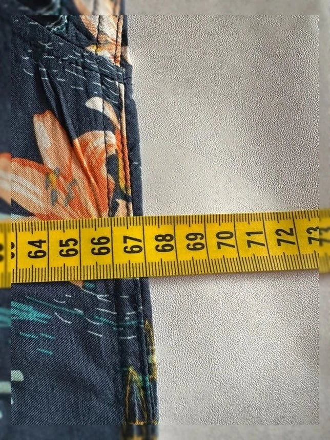 Hawaïhemd Rivers 100% Viscose Blauw Palmboom- & Oranje Lelieprint