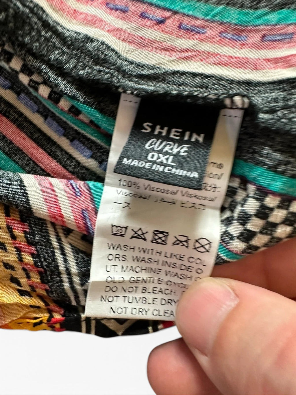 Lange jurk met open rug Boho - 100% Viscose - Meerkleurige etnische print