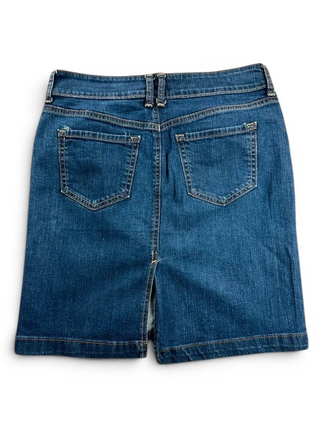 Old Navy Blauwe Spijkerrok Rechte Pasvorm Kort Stretch Denim