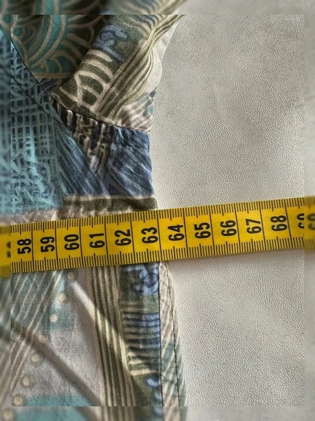 Hawaïhemd Cooke Street Honolulu 100% Katoen Vintage Mozaïek Blauw & Groen