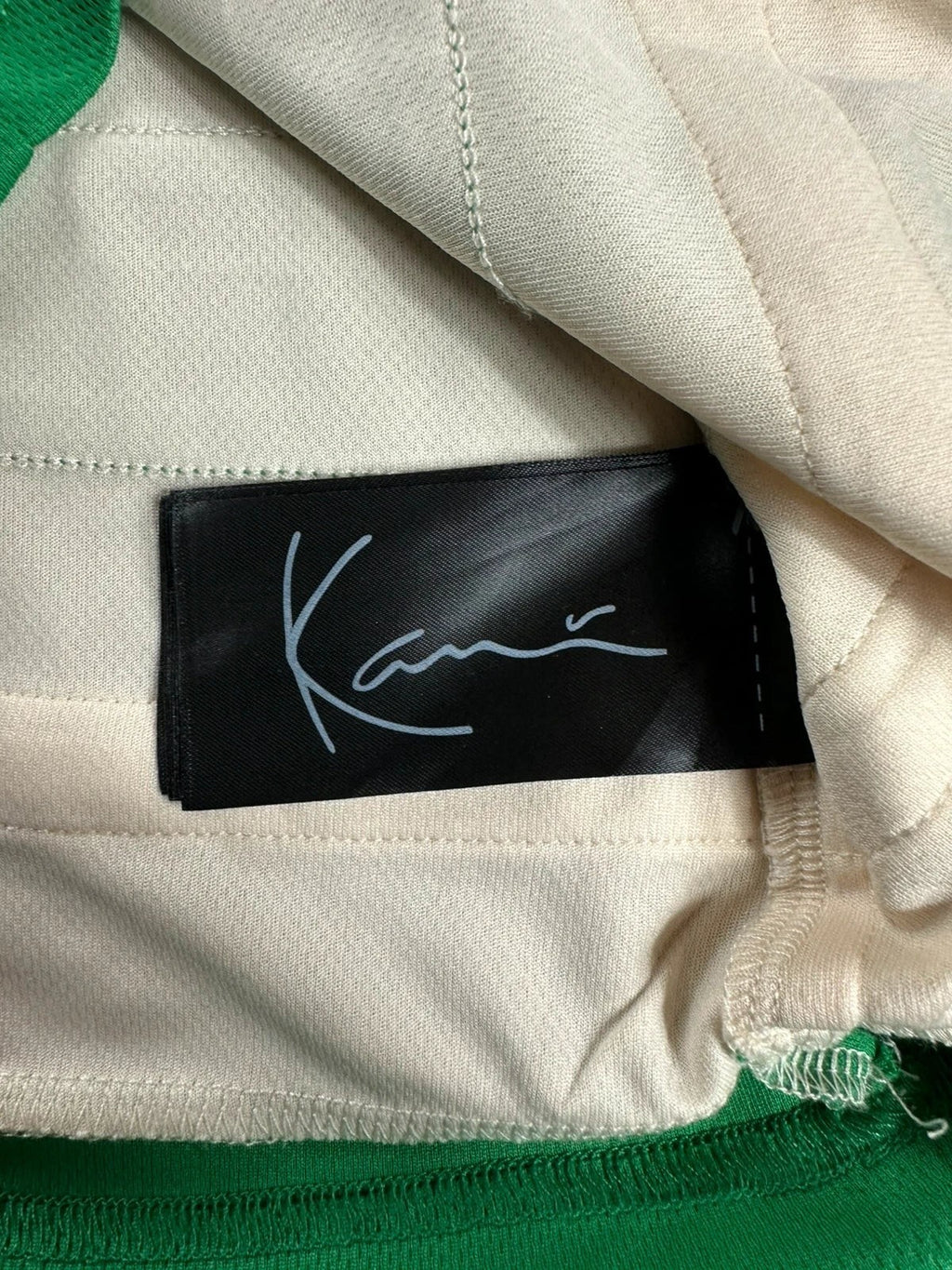 Karl Kani Vintage Basketball Jersey - Crème/Groen - Y2K Hip Hop Stijl