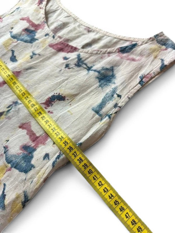 100% Linnen jurk made in Italy - Vintage abstract bloemenmotief