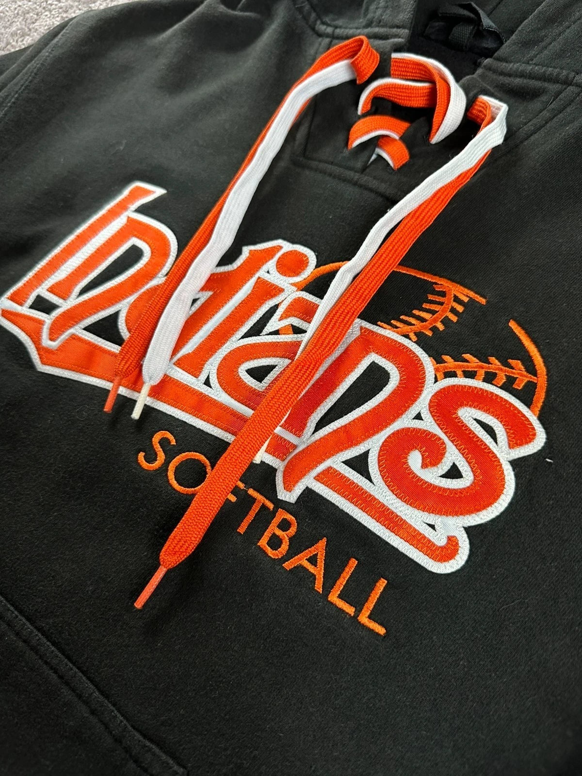 Vintage MLB baseball hoodie Amerikaans zwart geborduurd logo