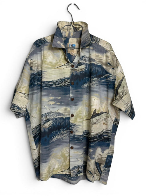 Vintage Kahala Don Ray Hawaiishirt Katoen Zwaardvis/Marlin