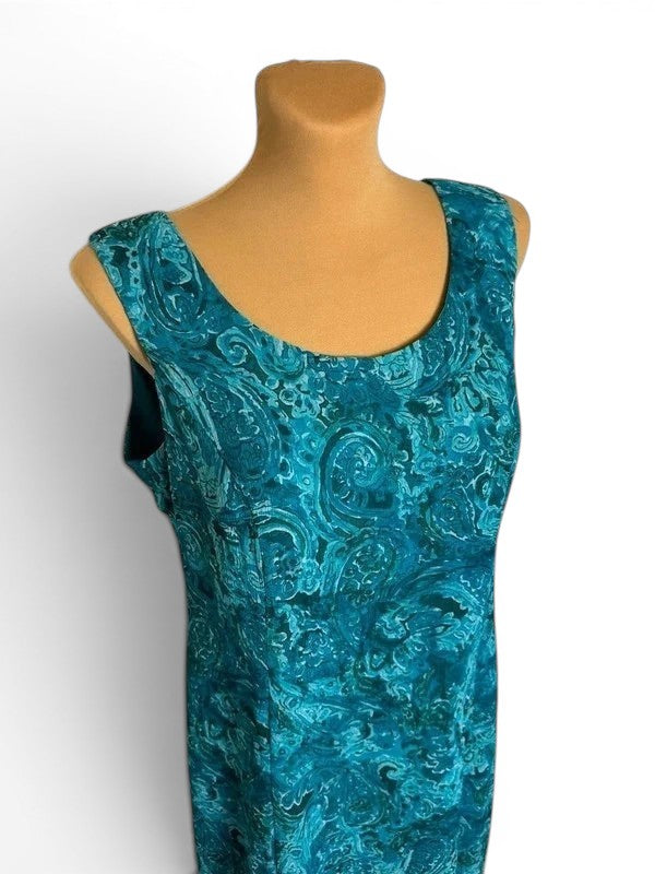 Blauwe Midi-jurk met Paisley-motief Studio I – Vintage stijl