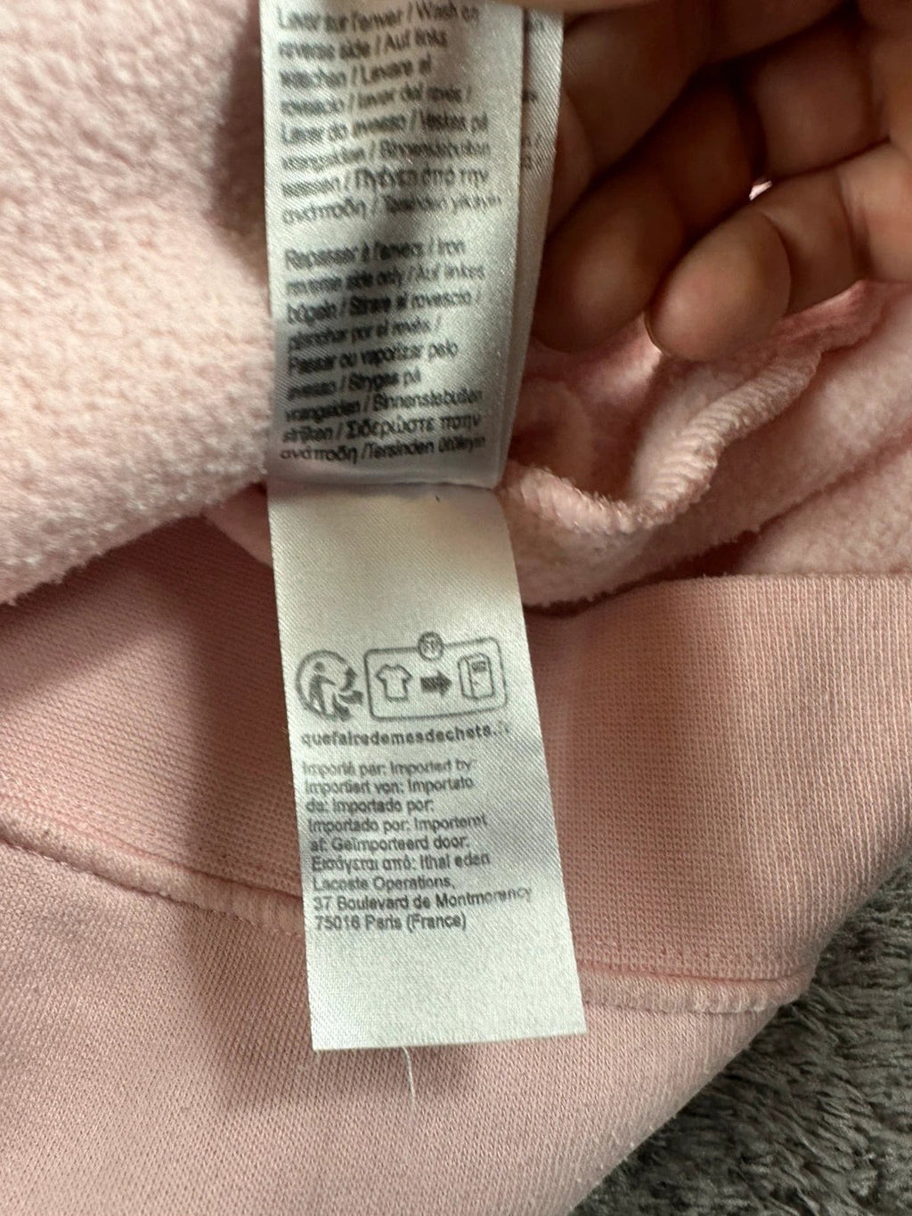 Roze Lacoste Hoodie met geborduurd logo