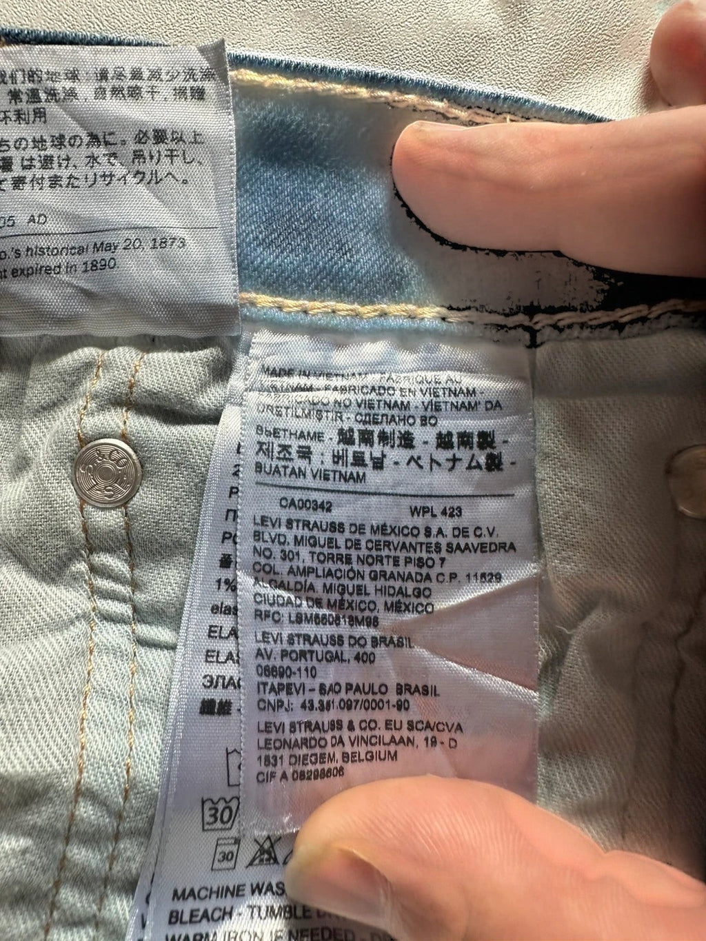 Levi's 502 Taper Jeans Donkerblauw Verfspatten / Paint Splatter