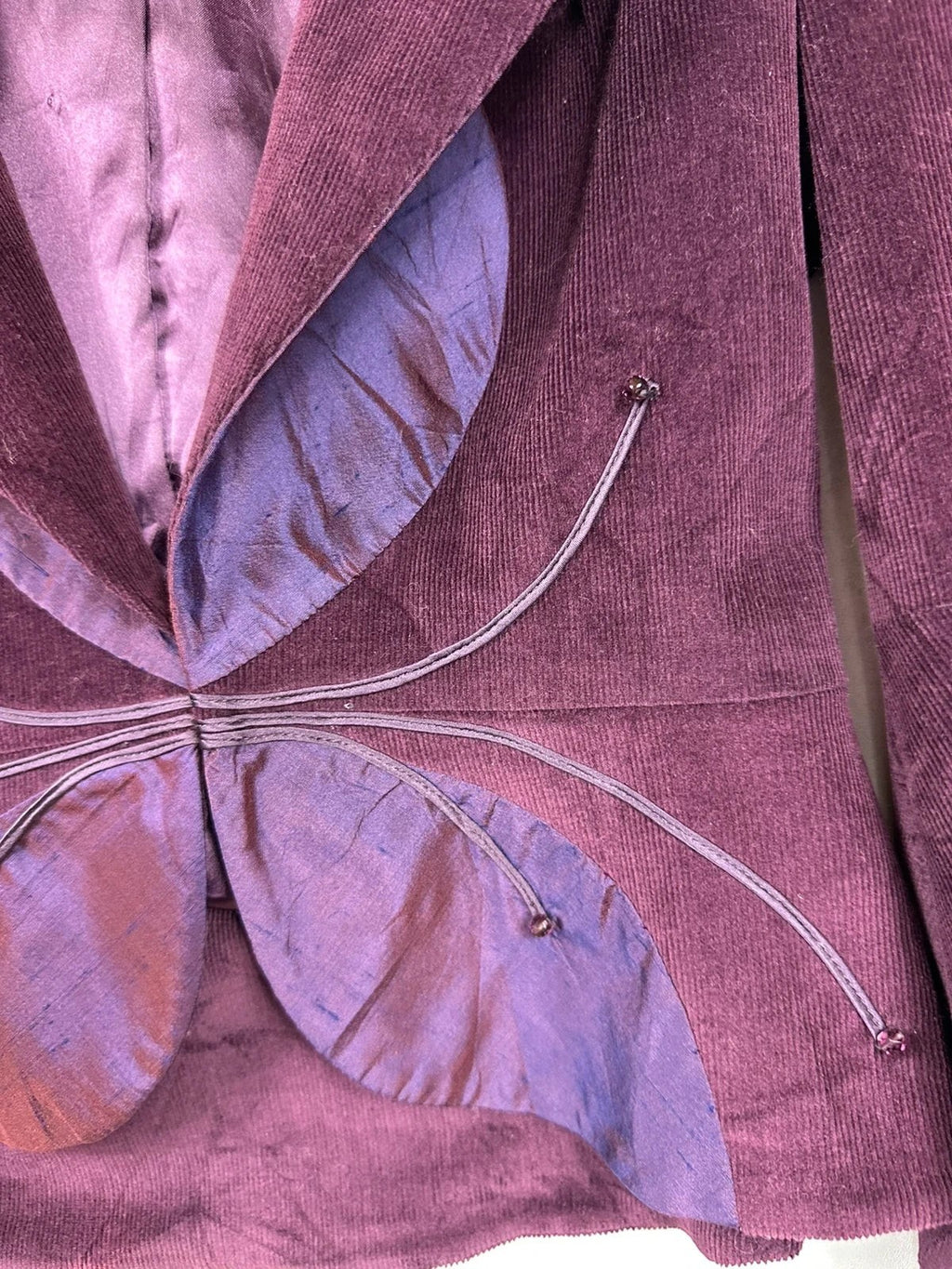 Veste velours Ingwa Melero violette vintage Y2K papillon Made in USA