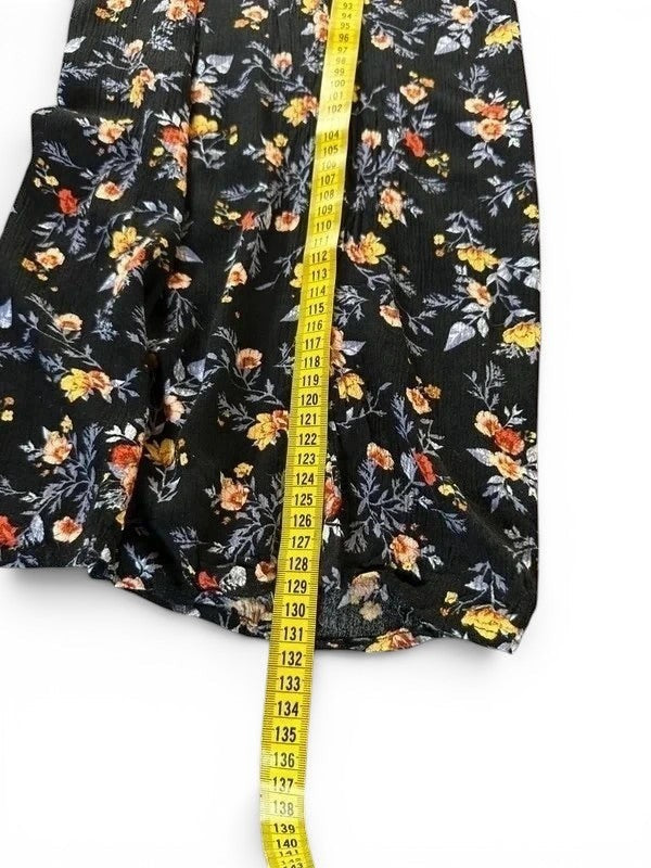 Combinaison bustier fleurie d’été noir jambes large style bohème