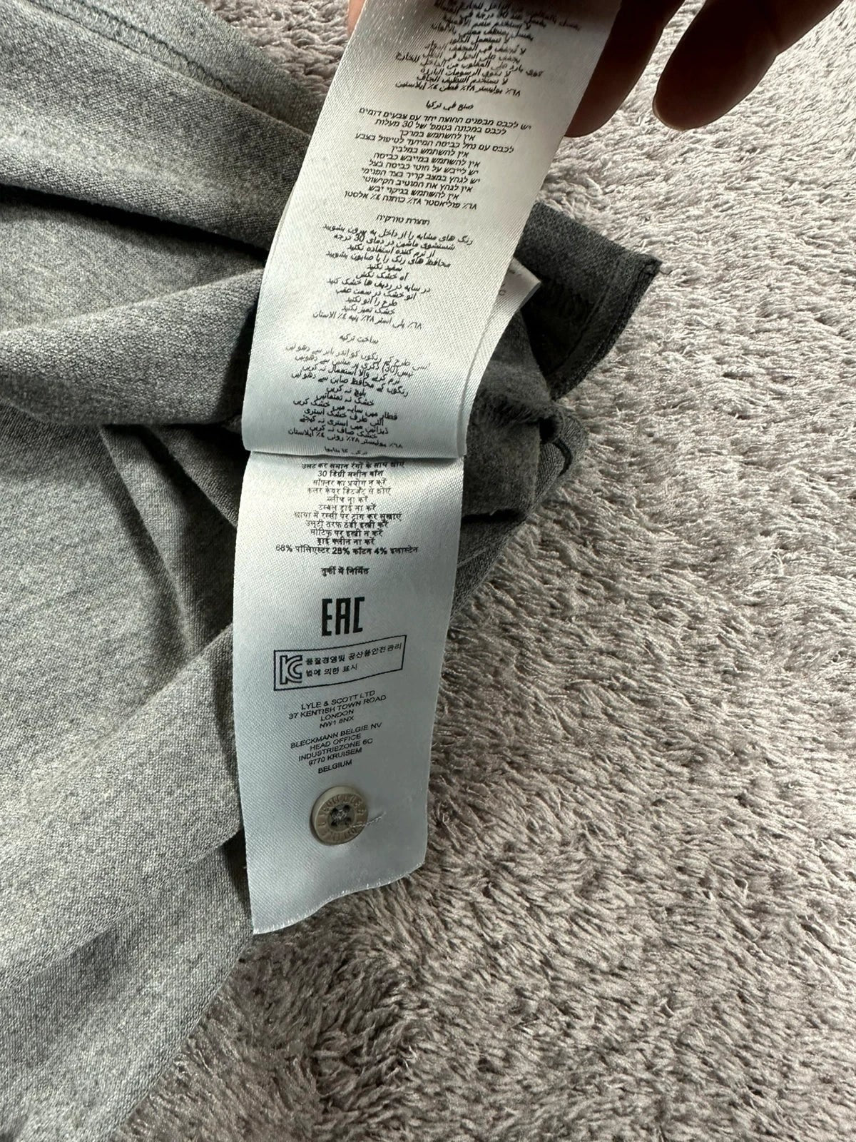 Grijze polo Lyle & Scott geborduurd rubberen logo