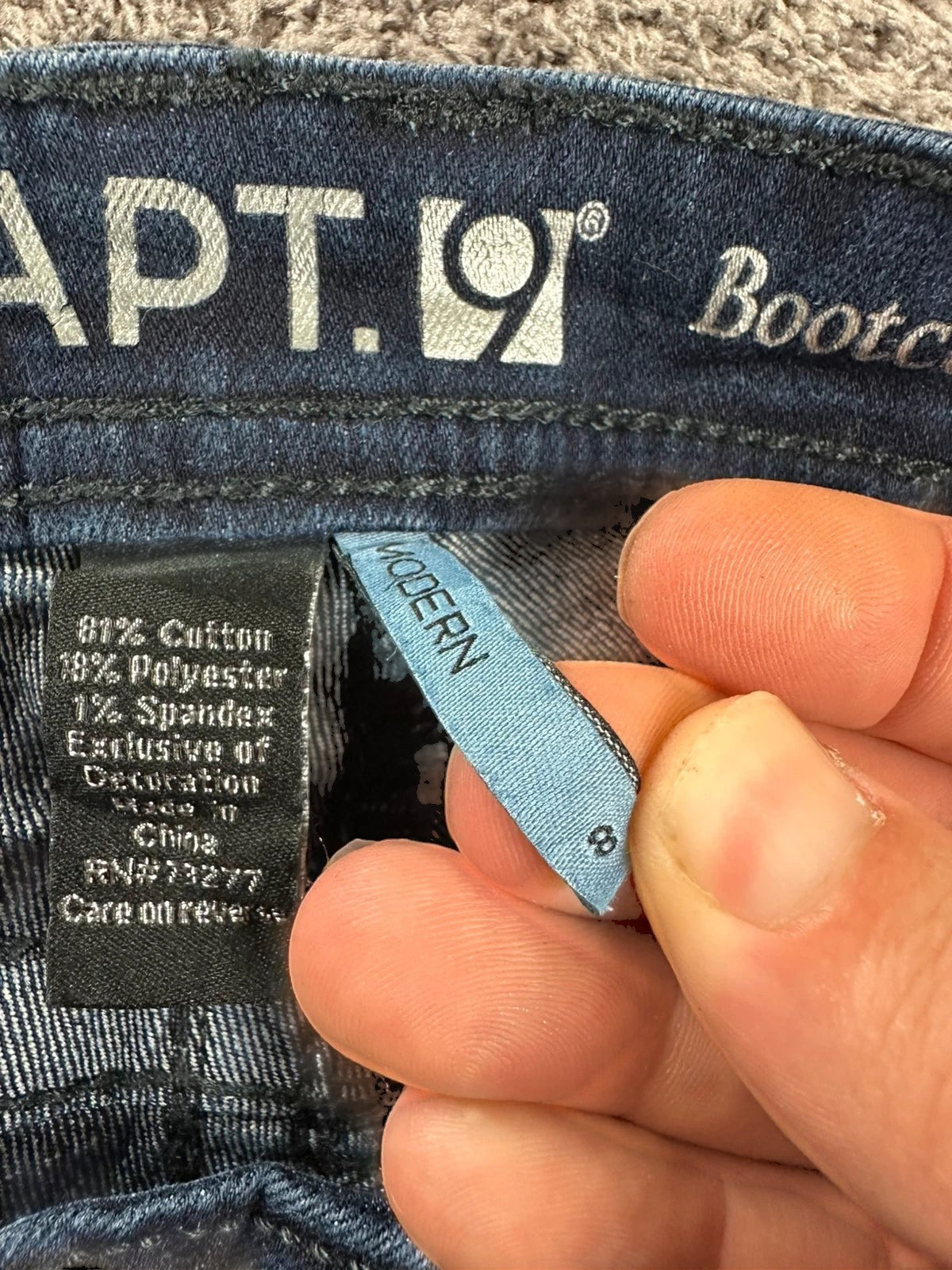 Apt. 9 Bootcut Jeans Marineblauw Strass & Borduurwerk Y2K Fairy Grunge Stijl