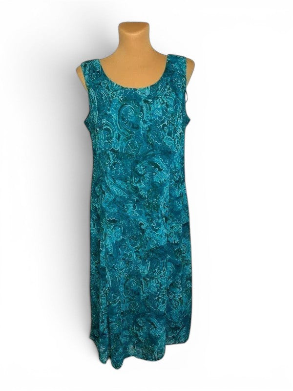 Blauwe Midi-jurk met Paisley-motief Studio I – Vintage stijl