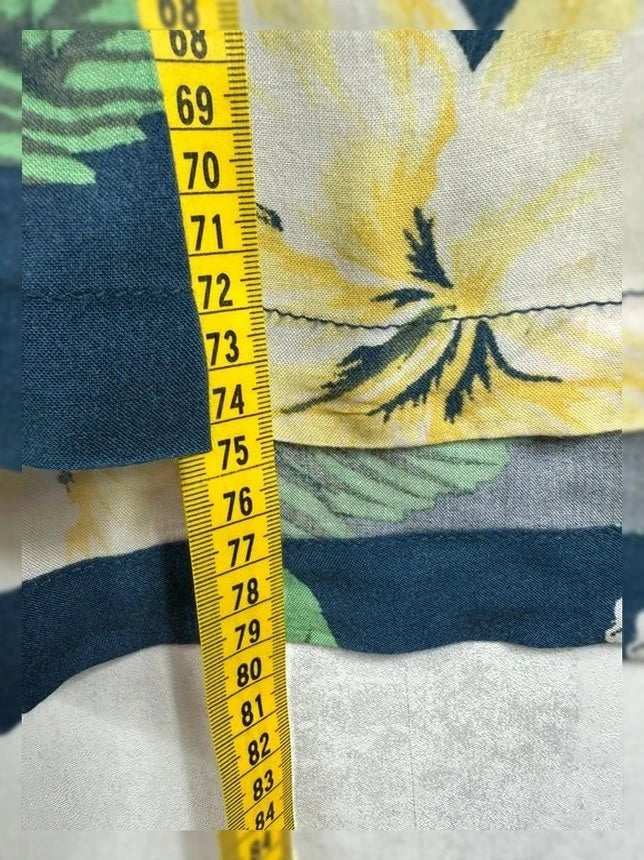 Hawaïhemd Joe Fresh XL 100% Soepel Rayon Hibiscusbloemen Marineblauw