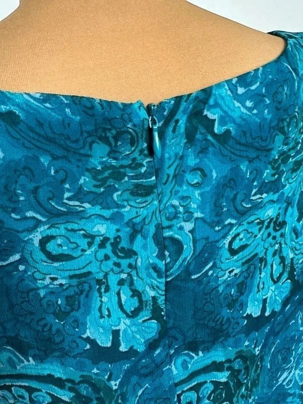 Blauwe Midi-jurk met Paisley-motief Studio I – Vintage stijl