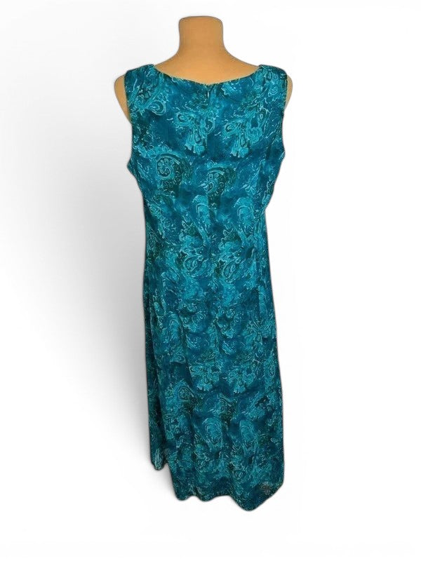 Blauwe Midi-jurk met Paisley-motief Studio I – Vintage stijl