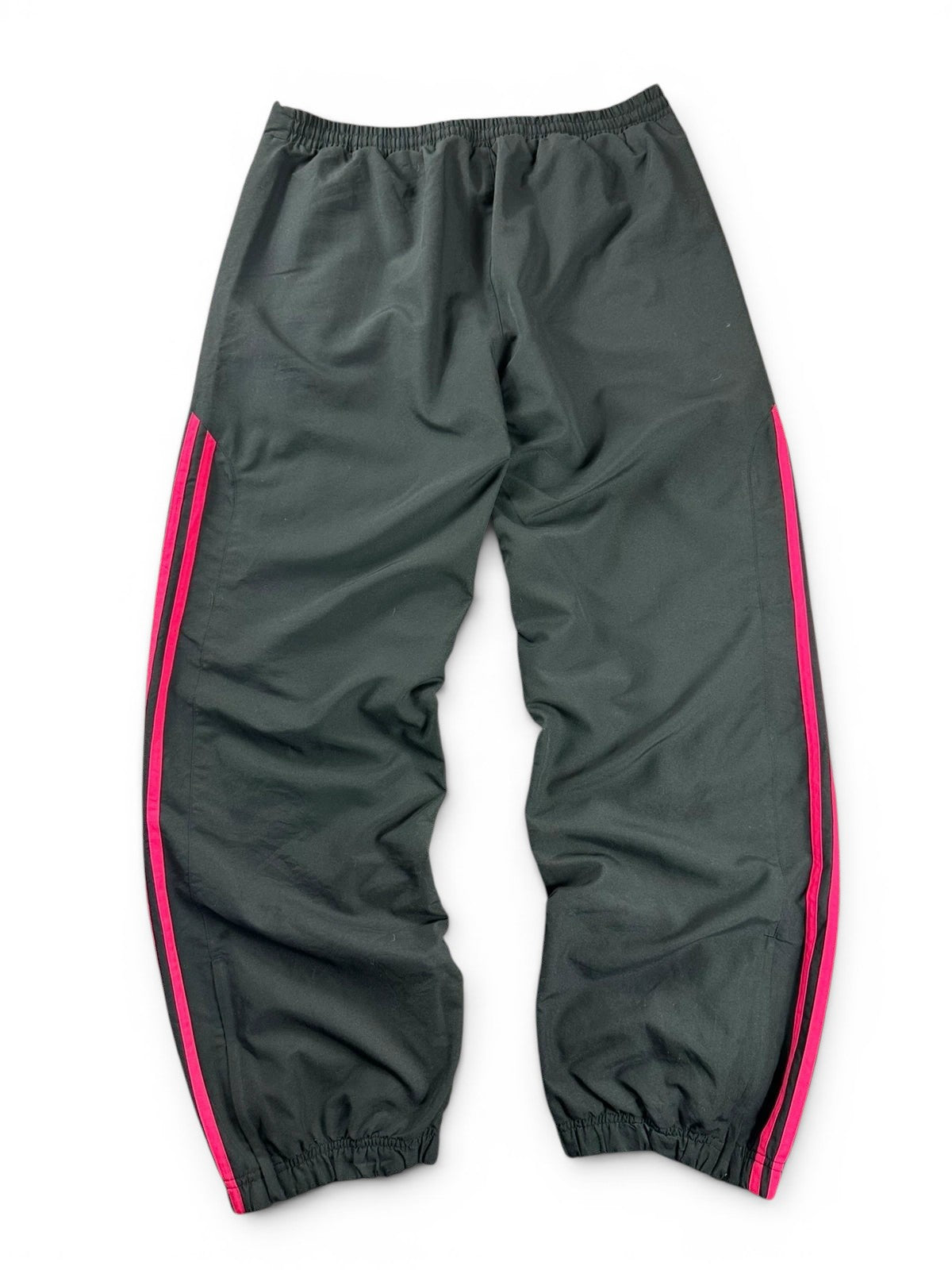 Vintage Adidas Baggy Broek - Zwart & Fuchsia Roze - Y2K / Gorpcore Stijl