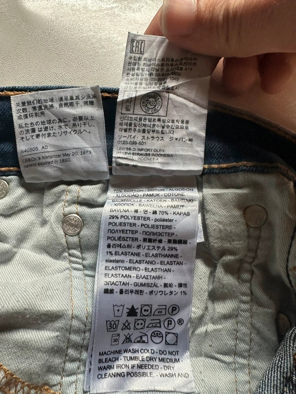 Levi's 502 Taper Jeans Donkerblauw Verfspatten / Paint Splatter