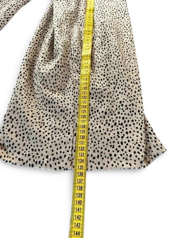 Zomerse jumpsuit Stradivarius crème-wit zwarte stippen bandjes met ruches