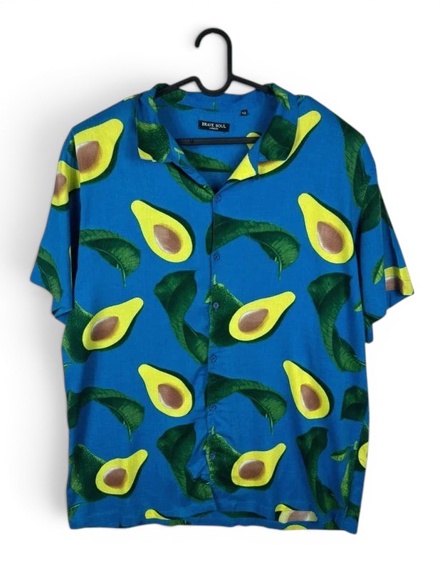 Hawaïhemd Brave Soul Koningsblauw Avocadoprint - Fun / Festival Stijl