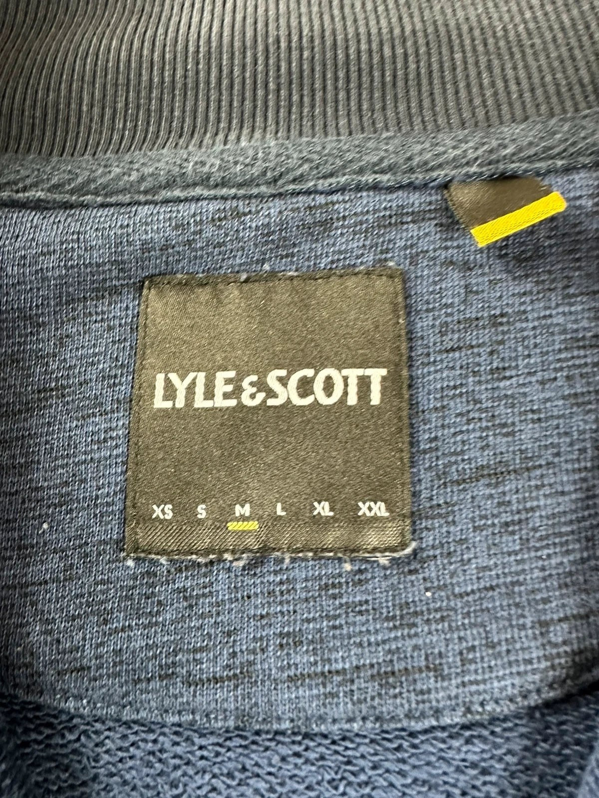 Lyle & Scott half-zip trui, marineblauw met geborduurd logo