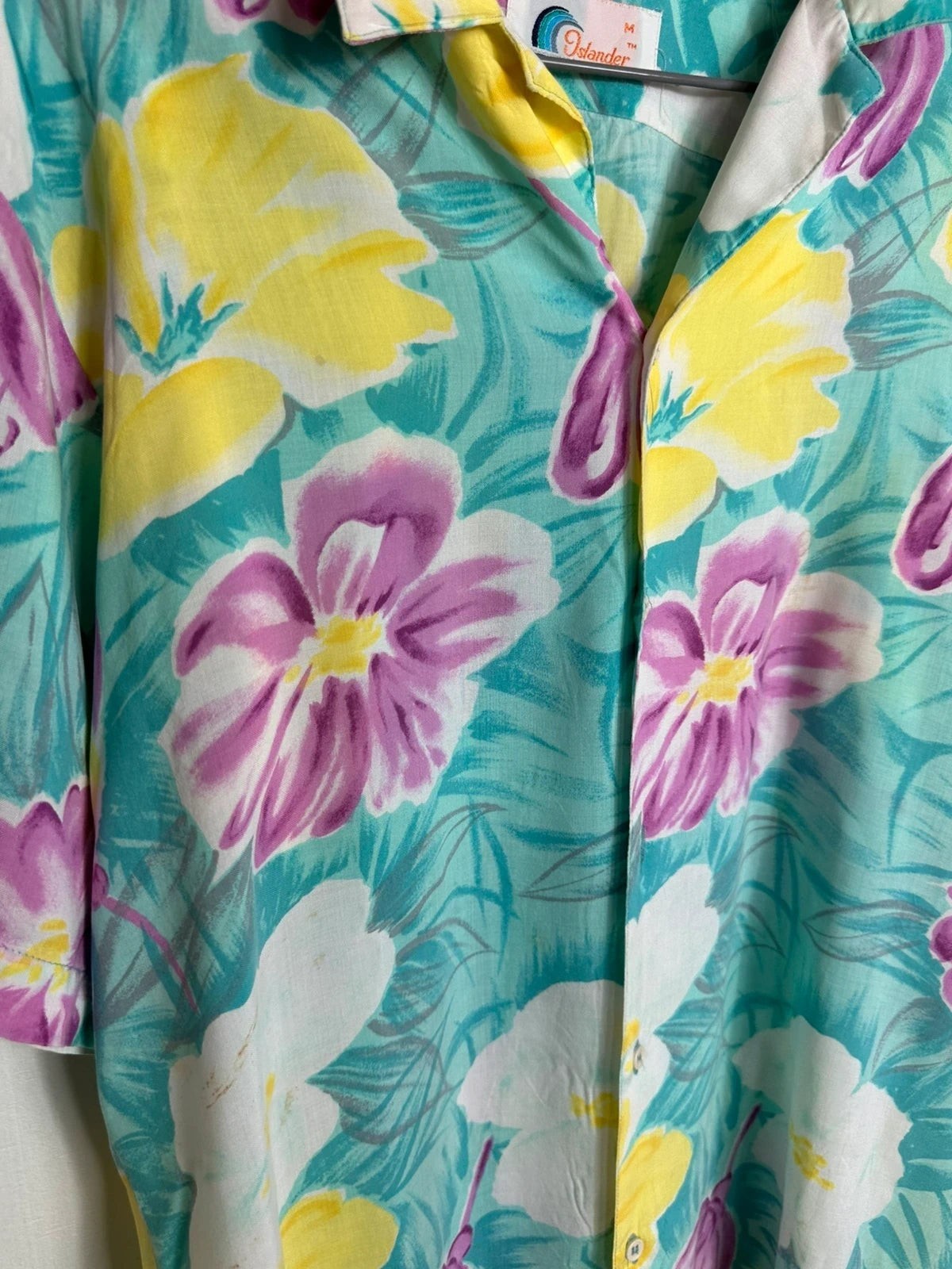 Vintage Islander Bloemen Hawaiishirt 100% Rayon Festival / Y2K / Retro Stijl