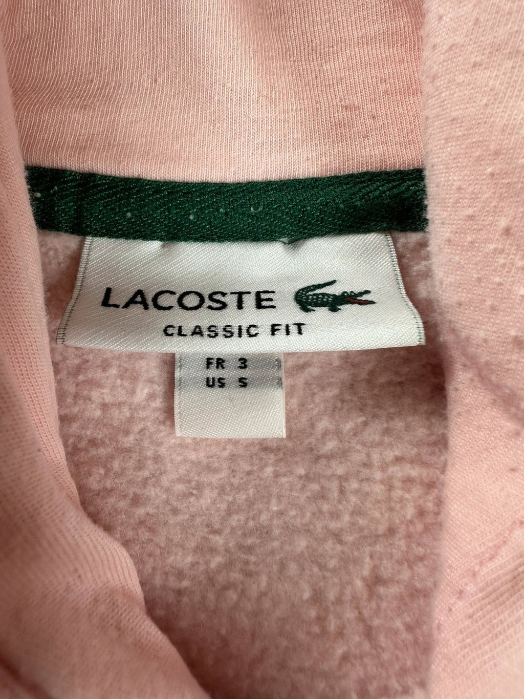 Roze Lacoste Hoodie met geborduurd logo